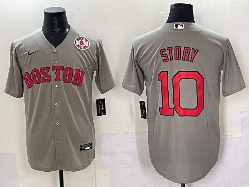 Men Boston Red Sox #10 Story grey 2025 Nike MLB Jersey 02